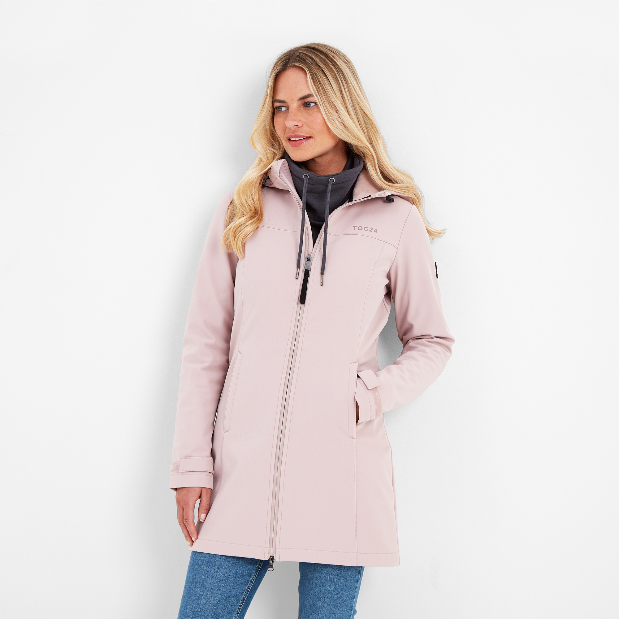 TOG24 Womens Softshell Jacket Long Fleece Lined Warmth Outdoor Workwear