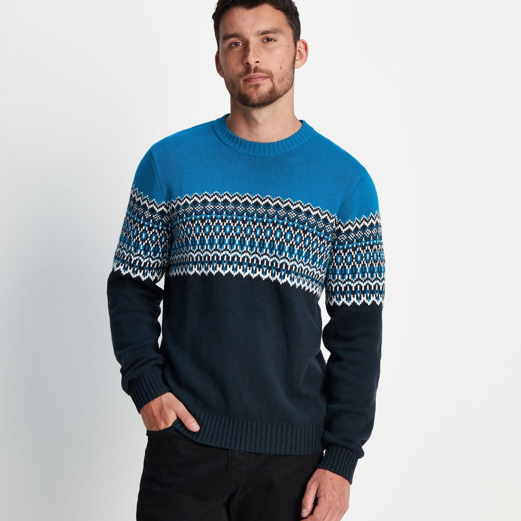 TOG24 Waylon Mens Knitted Jumper Fairisle pattern Knitwear Christmas